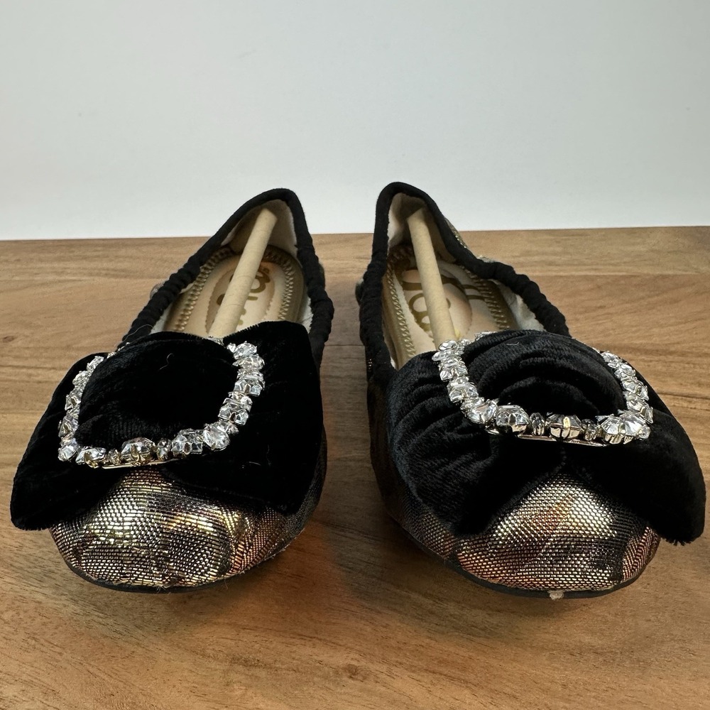 New Big Kids Sam Edelman Farah Bronze Metallic Ballet‎ Flats Shoes Size 1 Y - Picture 2 of 8